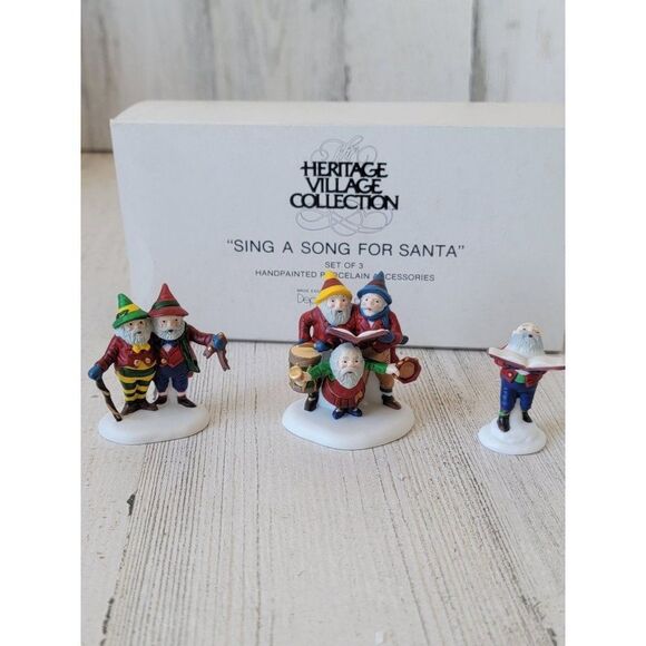 Dept 56 56316 Sing A Song For Santa village accessory xmas set - Picture 1 of 10